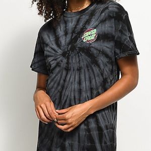 Women’s black tie dye Santa Cruz tee